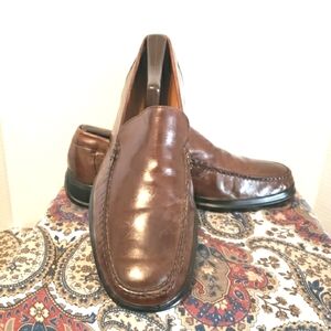 COLE HAAN Brown Leather Slip-On Loafers W/Nike Air Soles Men's Size 9.0